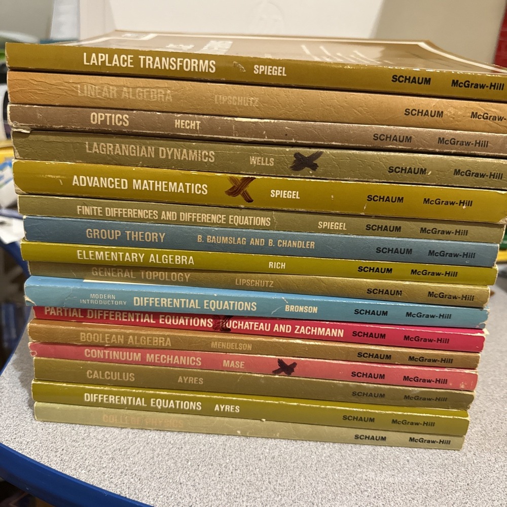 Lot of 16 Schaum's Outline series books Math Physics Engineering Text McGraw
